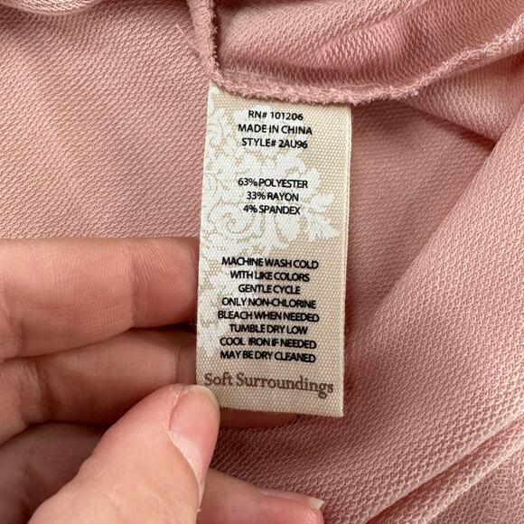 Soft Surroundings Sweater Womens Small Pink Kassidy Cowl Neck Tunic Top - Picture 5 of 7